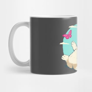 Cute cat play with butterfly Mug